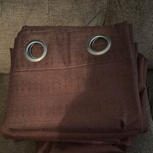 Set of 4 chocolate brown black out curtains